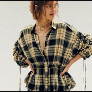 We The Free Pacific Dawn Wool Blend Plaid Shirt